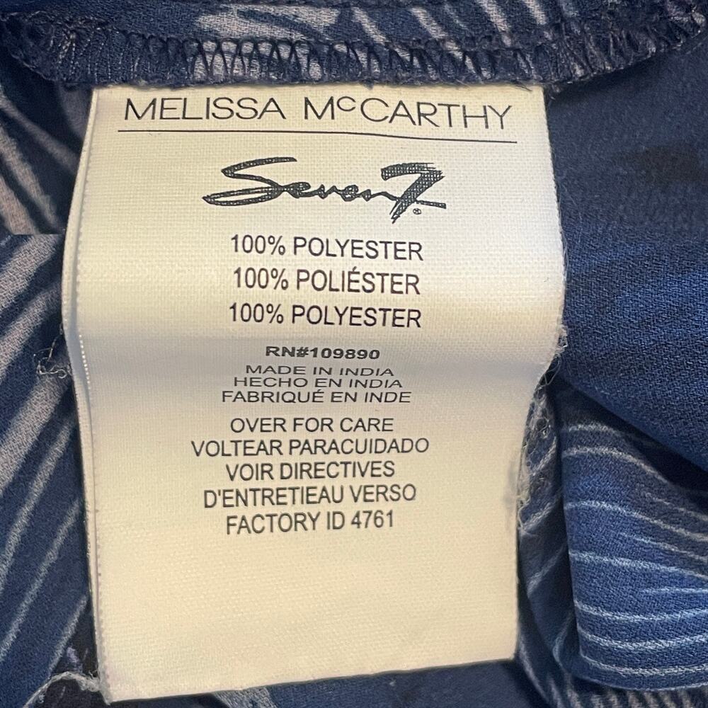 Melissa McCarthy Seven7 Navy Blue Printed Tunic - Picture 7 of 9